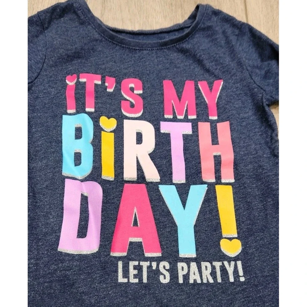 2 Graphic Longsleeve Tshirts Girls Toddler Size 2T Birthday &‎ Little Sister